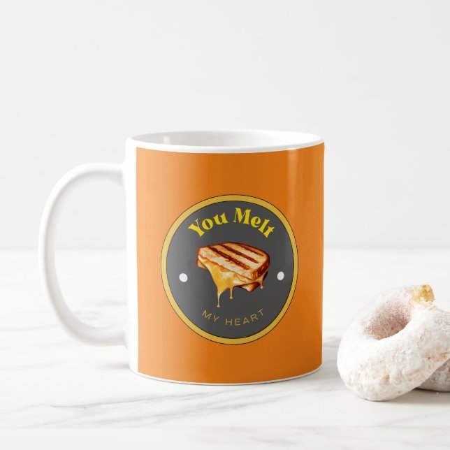 FUNNY! Mug - You Melt My Heart - Grilled Cheese (With Donut)