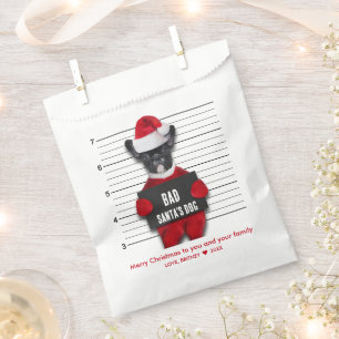 Funny Mugshot Christmas Bad Santa's Dog Favor Bag