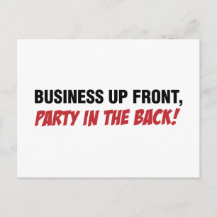 Funny Mullet Qoute, Business and Party Invitation Postcard