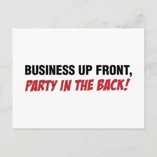 Funny Mullet Qoute Business and Party Invitation Postcard