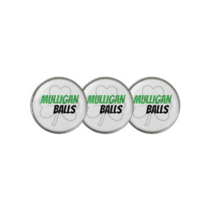 Funny Mulligan Balls Green Irish Clover Golf Golf Ball Marker