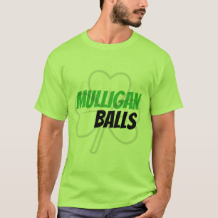 Funny Mulligan Balls Green Irish Clover Golf T-Shirt