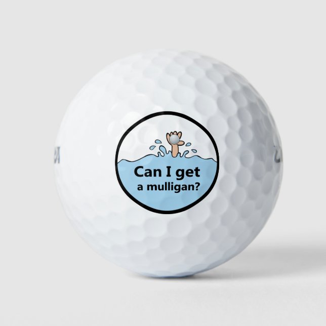 Funny Mulligan Humor Golf Balls (Front)