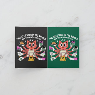 Funny Multi-Tasking Cat Mom The Best Mom  Card
