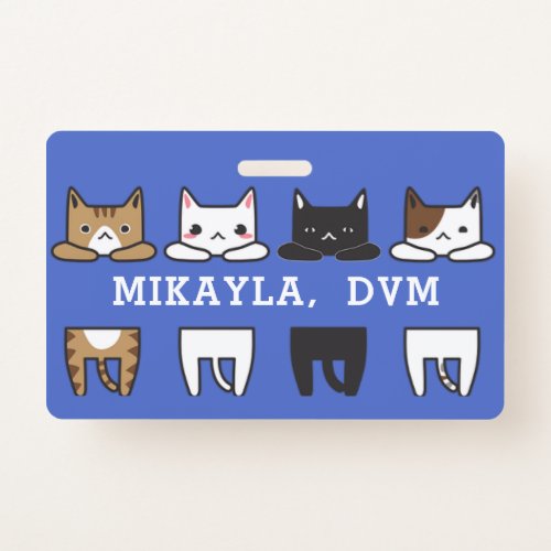 Funny Multicolor Cat Frame   Badge
