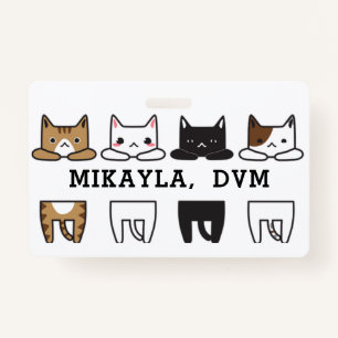 Funny Multicolor Cat Frame Badge