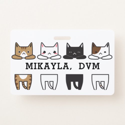Funny Multicolor Cat Frame  Badge