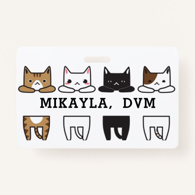 Funny Multicolor Cat Frame  Badge (Front)