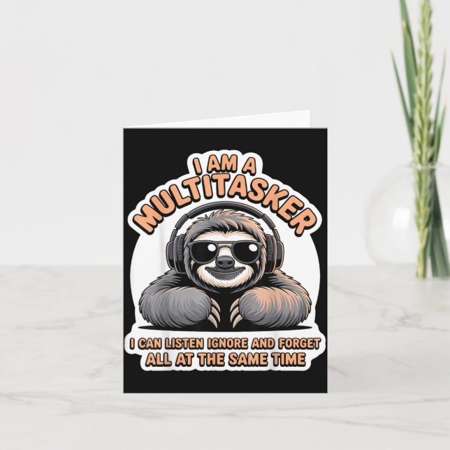 Funny Multitasker Quote Sarcastic Humor Graphic Card (Front)