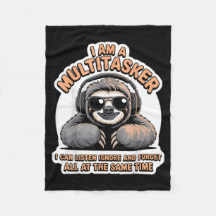 Funny Multitasker Quote Sarcastic Humor Graphic Fleece Blanket