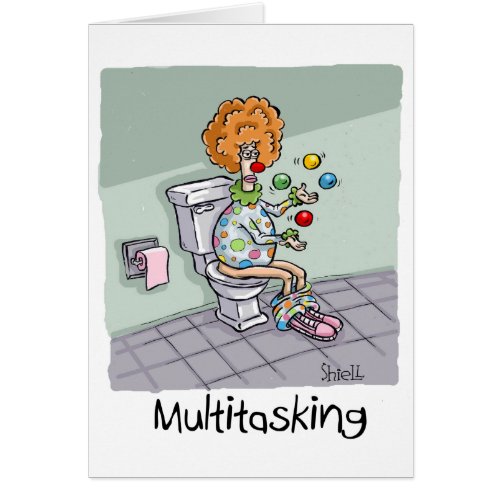 Funny Multitasking Clown Cards and Gifts