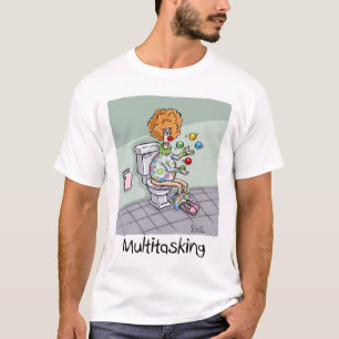 Funny Multitasking Juggling Clown Cards and Gifts T-Shirt