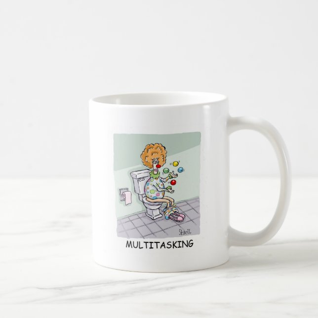 Funny Multitasking Juggling Clown Coffee Mug (Right)