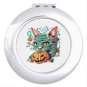 Funny Mummy Cat Halloween Compact Mirror