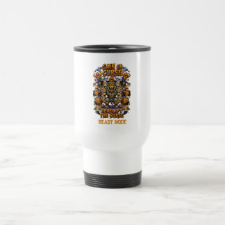 Funny Mummy Gym Halloween Lion Lifter Graphic Pull Travel Mug