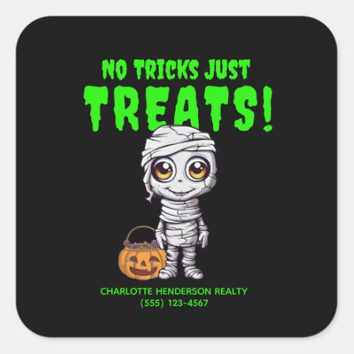 Funny Mummy Halloween Square Sticker