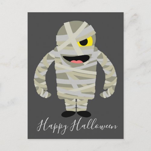 Funny mummy zombie Halloween theme Postcard