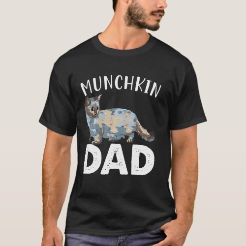 Funny Munchkin Papa Cute Love Cats  Men Father Day T_Shirt