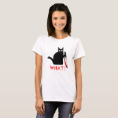 Funny Murderous Cat Holding Knife Black cat what ? T-Shirt | Zazzle