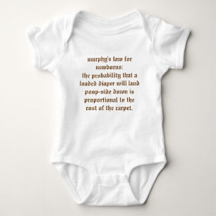 Funny Murphy's Law For Newborns Baby Bodysuit