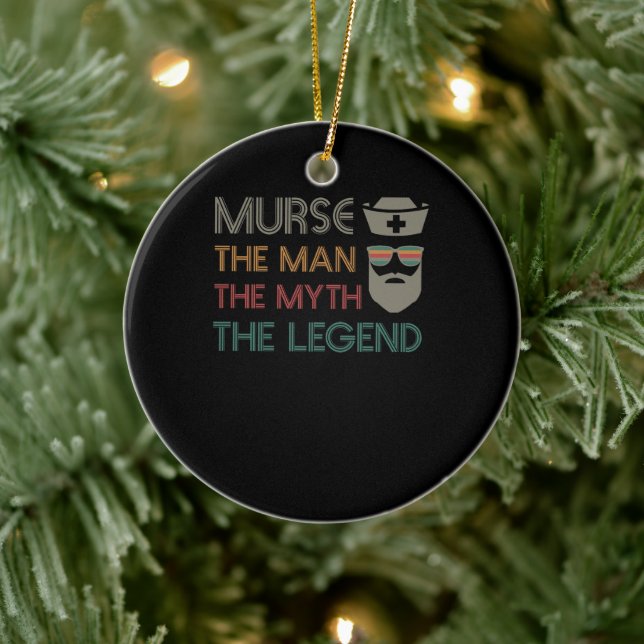 Funny Murse Male Nurse RN LPN CNA Ceramic Ornament (Tree)