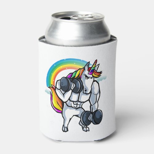 Funny Muscle Unicorn Weightlifting T Shirt Gifts Can Cooler