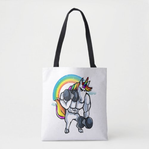 Funny Muscle Unicorn Weightlifting T Shirt Gifts Tote Bag