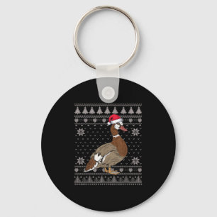 Funny Muscovy Duck Ugly Christmas Sweater Santa Xm Keychain