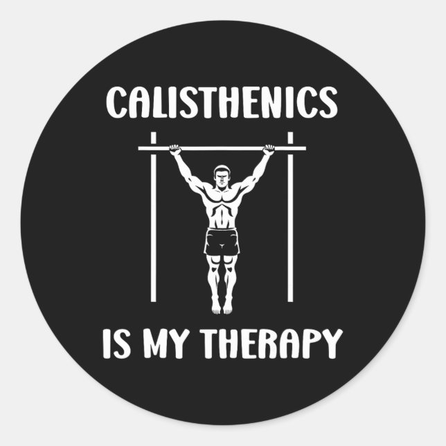 Funny Muscu Streetworkout Sport Workout Simple Cal Classic Round Sticker (Front)