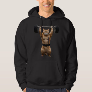 Funny Muscular Orange Cat Gym Hoodie – Weightlifti