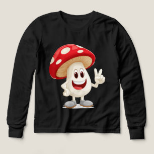 Funny Mushroom Cartoon Mascot T-shirt Tri-Blend Shirts