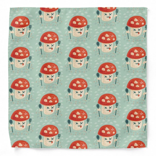 Funny Mushroom Character Poisoned Bandana (Front)