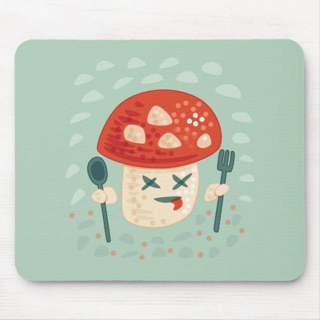 Funny Mushroom Character Poisoned Mouse Pad (Front)
