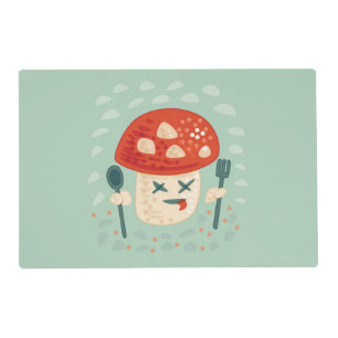 Funny Mushroom Food Character Weird Oddity Placemat