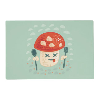 Funny Mushroom Food Character Weird Oddity Placemat