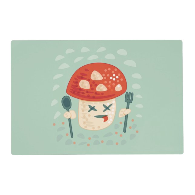 Funny Mushroom Food Character Weird Oddity Placemat (Front)