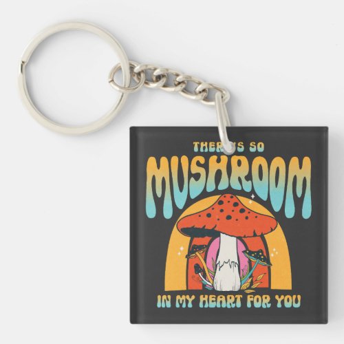 Funny Mushroom Love Pun Valentines Day Couples Keychain