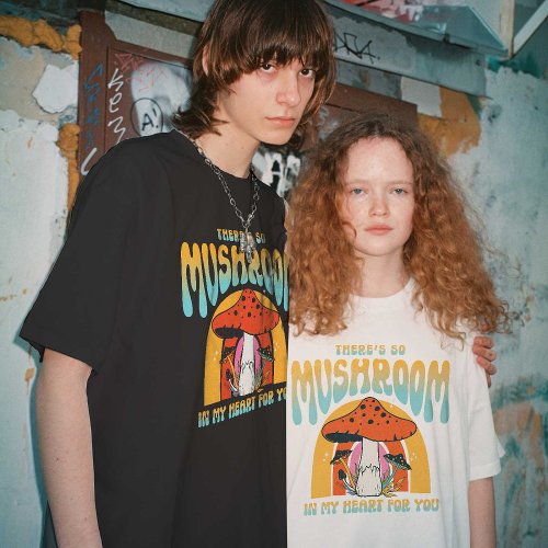 Funny Mushroom Love Pun Valentines Day Couples T_Shirt