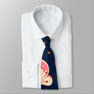 Funny mushroom Pink Blue Watercolor Pattern Neck Tie