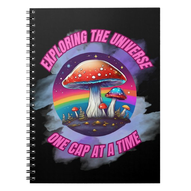 Funny mushroom slogan notebook (Front)