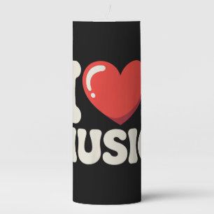 Funny Music Art for Men Women Music Teacher Themed Pillar Candle