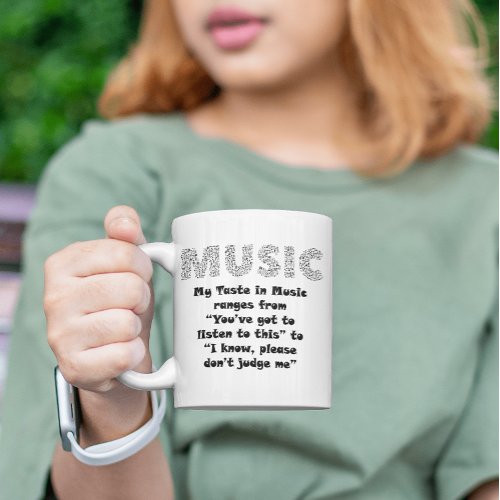 Funny Music Black and White Quote Morning  Coffee Mug