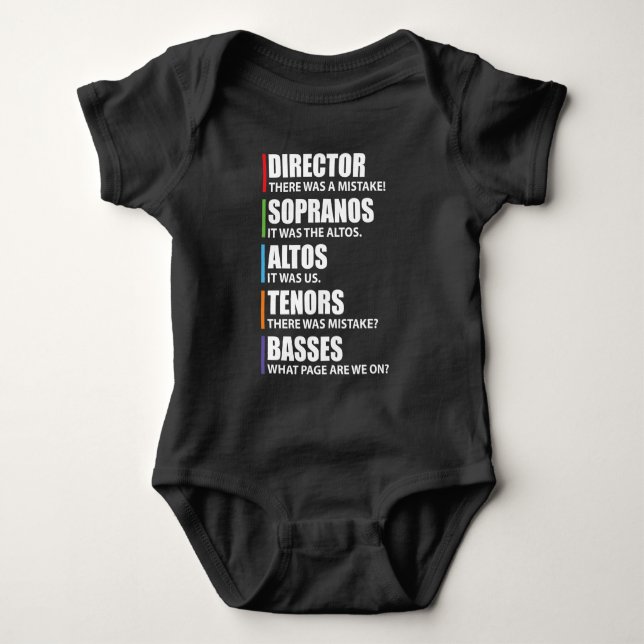 Funny Music Choir Singing Choir Joke Baby Bodysuit (Front)