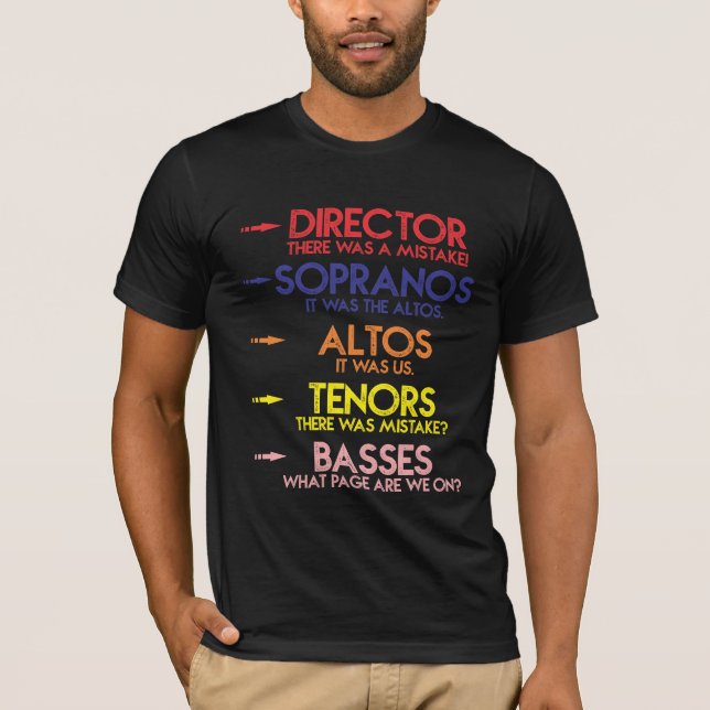 Funny Music Choir Singing Men Kids Choir Joke T-Shirt (Front)