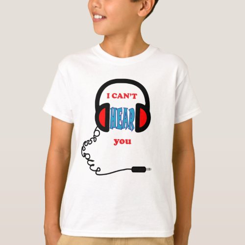 Funny Music Headphones T_Shirt