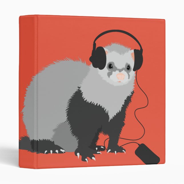 Funny Music Lover Ferret Binder (Front/Spine)