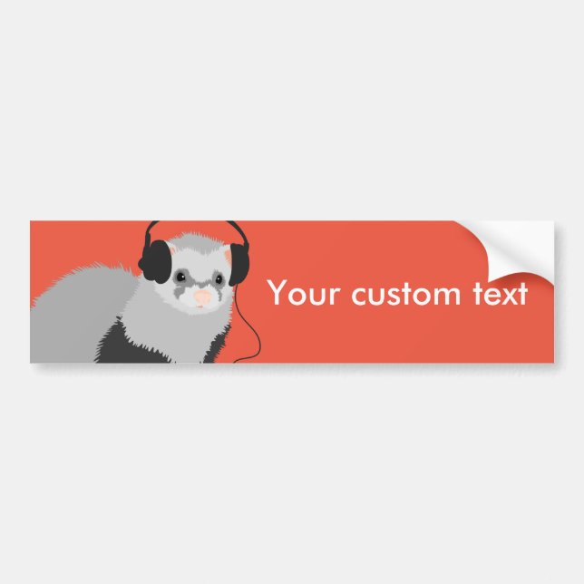 Funny Music Lover Ferret Bumper Sticker (Front)