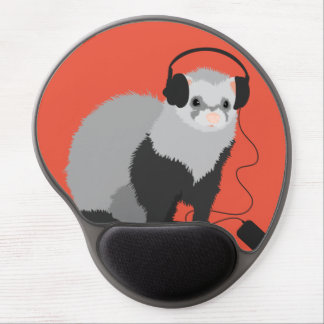 Funny Music Lover Ferret Gel Mouse Pad