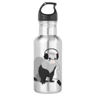 Funny Music Lover Ferret Stainless Steel Water Bottle