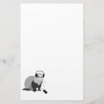 Funny Music Lover Ferret Stationery